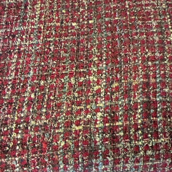 Noble Excellence Tapestry Throw Boucle Maroon Red 50”x60” Reversible Tweed - Picture 5 of 6